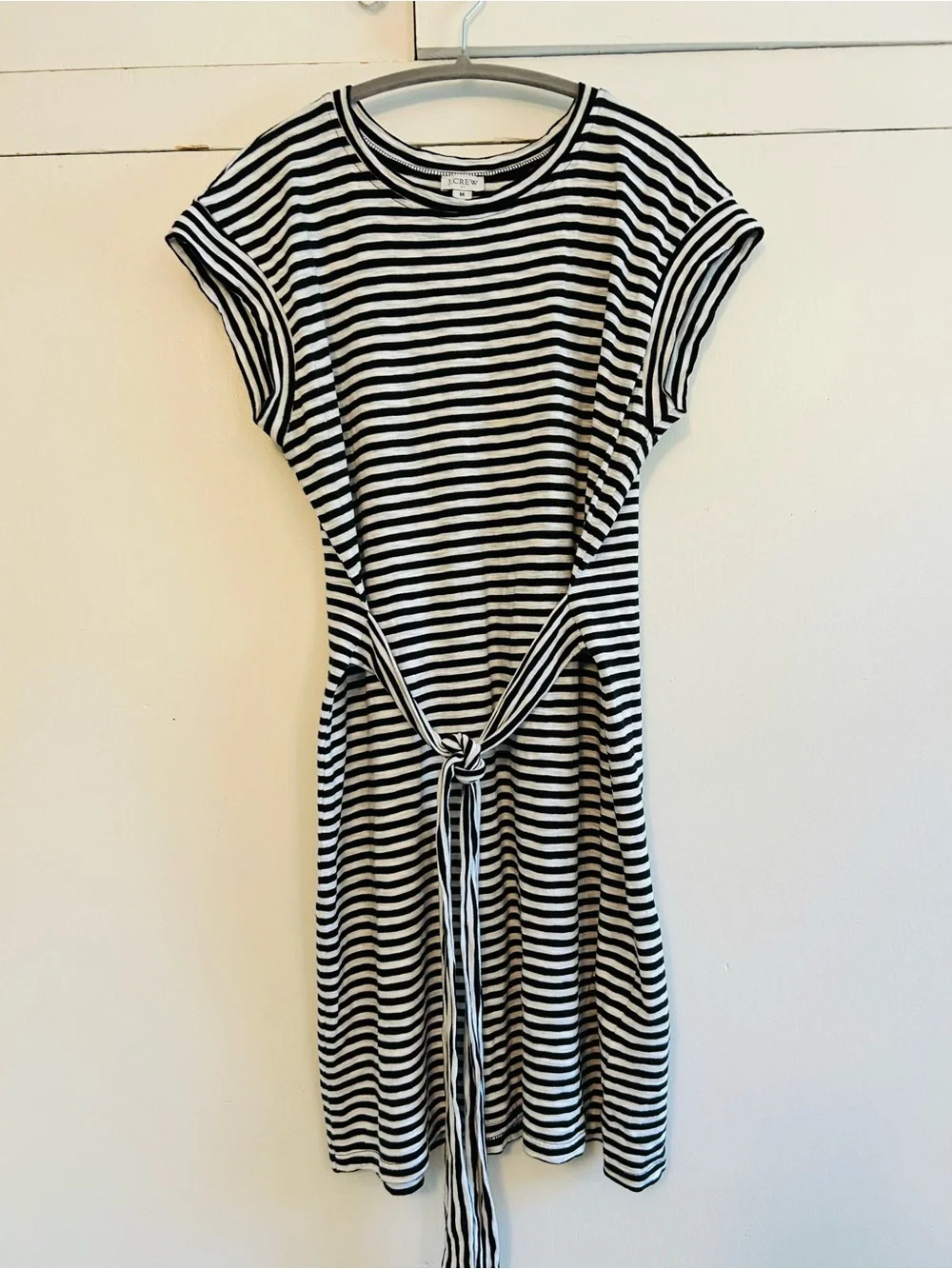 J. Crew Black and White Striped Dress
